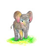 © Anastasiya07 - Elephant, a little elephant. Watercolor illustration.