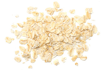 Wall Mural - oatmeal isolated on white background. top view