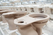 mud toilet closet unbaked ceramic factory