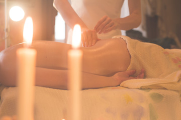 close up picture of massage process