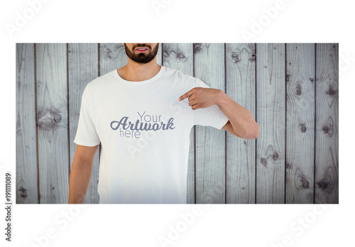 Download Man In White T Shirt Mockup 5 Buy This Stock Template And Explore Similar Templates At Adobe Stock Adobe Stock PSD Mockup Templates