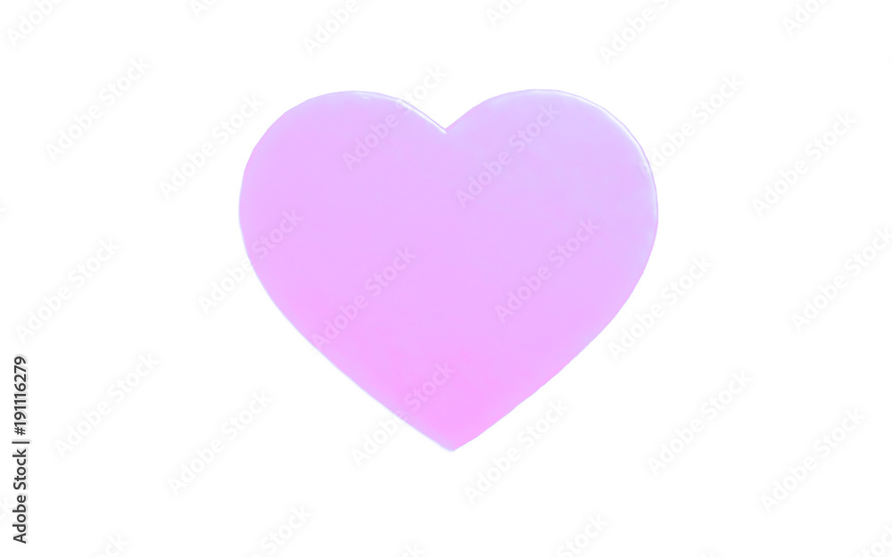 ハートマークのバリエーション 薄い紫色のハート 白色背景 Stock Photo