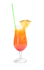 Canvas Print - Glass of Sex on the Beach cocktail against white background