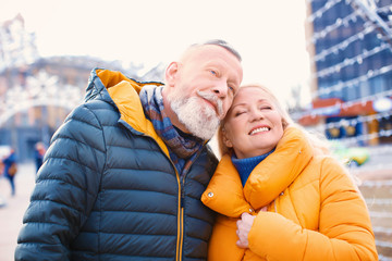 Sticker - Happy mature couple outdoors