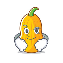 Smirking Butternut Squash Character Cartoon