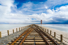 Old Railroad Tracks Crossing Water