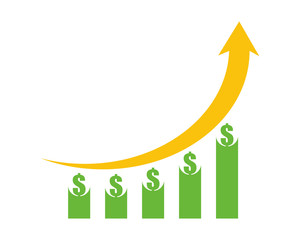 Wall Mural - dollar chart arrow money currency price image vector icon logo symbol