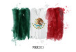 Watercolor painting flag of Mexico . Vector
