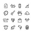 Salt vector line icons set