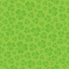 Canvas Print - Three leaf clover seamless background 5