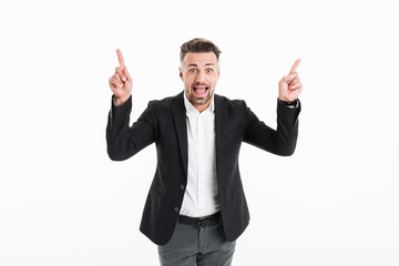 Poster - Portrait of an excited mature businessman