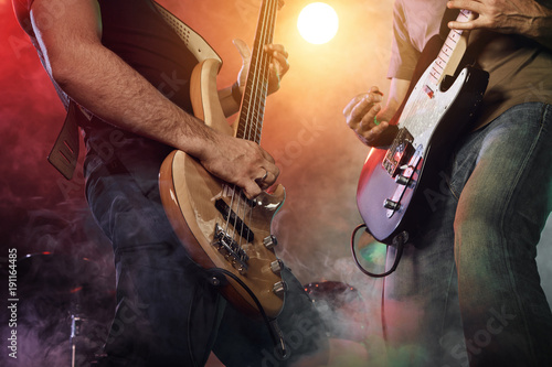 Fotografía Guitarist and bass player perform on stage.