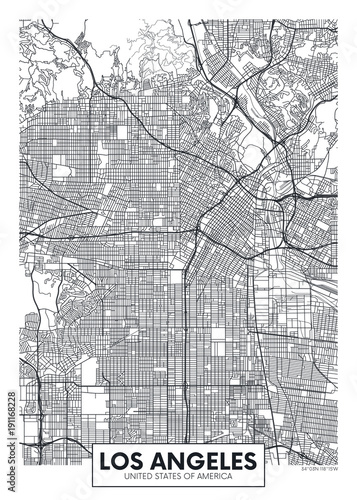Fotografía Vector poster map city Los Angeles