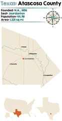  Detailed map of Atascosa county in Texas, USA