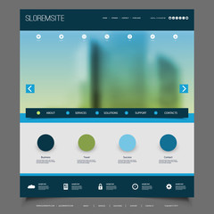 Wall Mural - website design for your business with blurred skyscraper image background