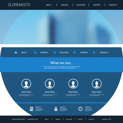 Wall Mural - website design for your business with blurred skyscraper image background