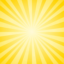 Abstract Soft Yellow Rays Background. Vector
