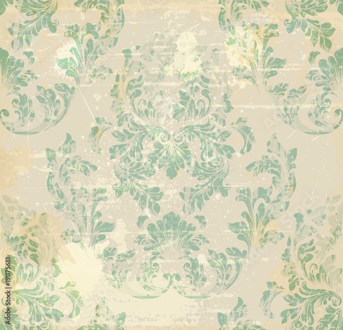 Vintage Baroque ornament Vector. Royal victorian grunge background. Trendy gr...