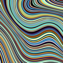 Sticker - Abstract vector background. Curved psychedelic irregular lines. Pattern based on fractal image.