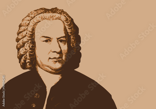 Cuadros en Lienzo Bach - musicien - portrait - personnage historique -musique - personnage célèbre