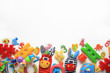 © dyageleva - Children's toys and accessorieson a White background.view from above