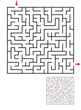Labyrinth maze game with solution. Find path from entry to exit