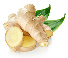 Wall Mural - Ginger Isolated on a white