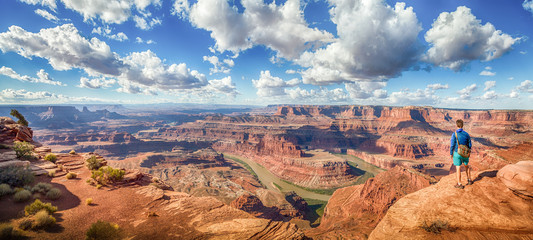 Wall Mural - hiker in dead horse point state park, utah, usa
