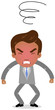 © Rudie - Vector illustration of a furious asian cartoon businessman clenching fists.