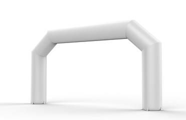Wall Mural - White Blank Inflatable angular Arch Tube or Event Entrance Gate. 3d render illustration.