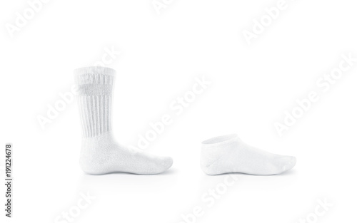 Download Blank white socks design mockup, long and short, isolated ...