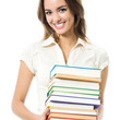 © vgstudio - Young smiling woman with textbooks, isolated