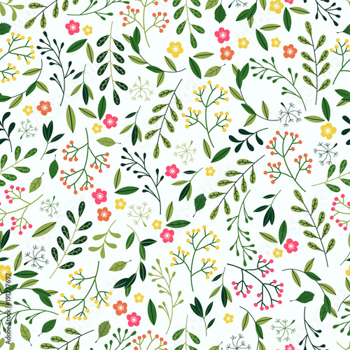 Seamless Spring Floral Pattern. Tableau sur Toile