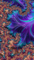 Wall Mural - an abstract computer generated fractal design. a fractal is a never-ending pattern. fractals are inf
