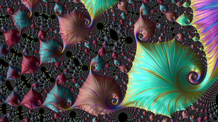 Wall Mural - abstract computer generated fractal design. a fractal is a never-ending pattern. fractals are infini