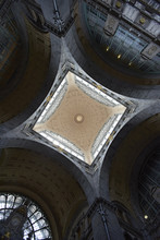 Directly Below Shot Of Ceiling At Antwerp Central Station