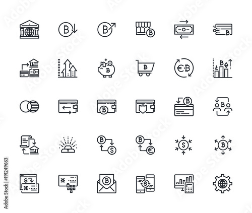 Set Of Thin Line Cryptocurrency Icons Premium Quality Outline | How to buy bitcoin on stock exchange Set Of Thin Line Cryptocurrency Icons Premium Quality Outline -