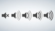 Set of Sound Icons Vector Design Flat Style Volume levels.