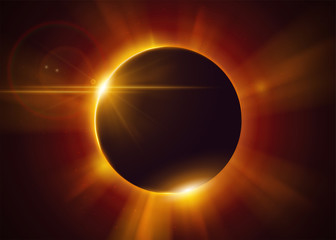 Wall Mural - total solar eclipse. natural astronomical phenomenon. shadow of the moon and aura of solar corona. r
