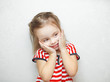 © Ilshat - Cute little girl with touched facial expression portrait