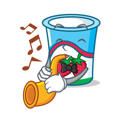 Sticker - Trumpet yogurt mascot cartoon style