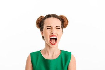 Poster - Close up portrait of an angry young girl