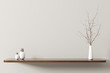 Shelf with branch 3d rendering