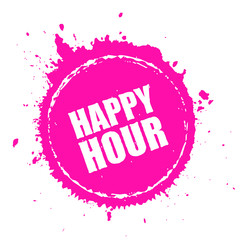 Wall Mural - Happy hour splashing vector icon