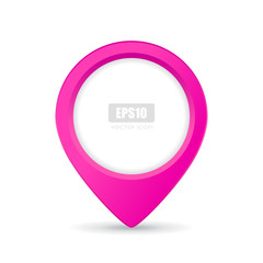 Wall Mural - Pink map pointer vector icon