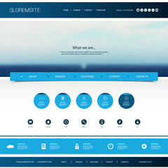 Wall Mural - website design template for your business with blurred ocean view image