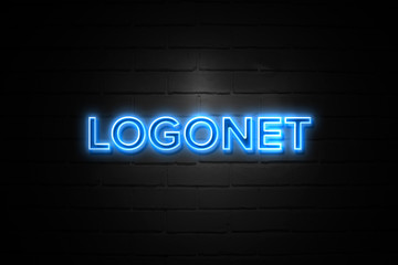 Logonet neon Sign on brickwall