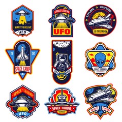 Wall Mural - set of vintage space and astronaut badges