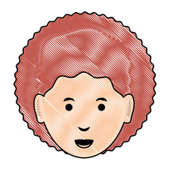 cartoon woman face icon