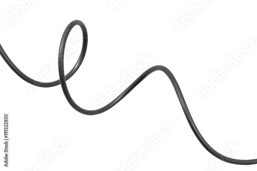 Fotomural black wire isolate on white background